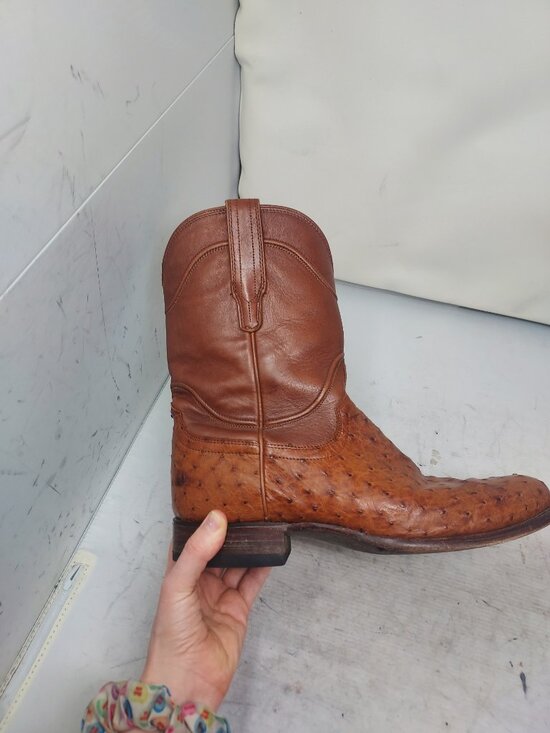 TECOVAS MENS The Earl Ostrich Pecan Brown Cowboy Boot main image 4